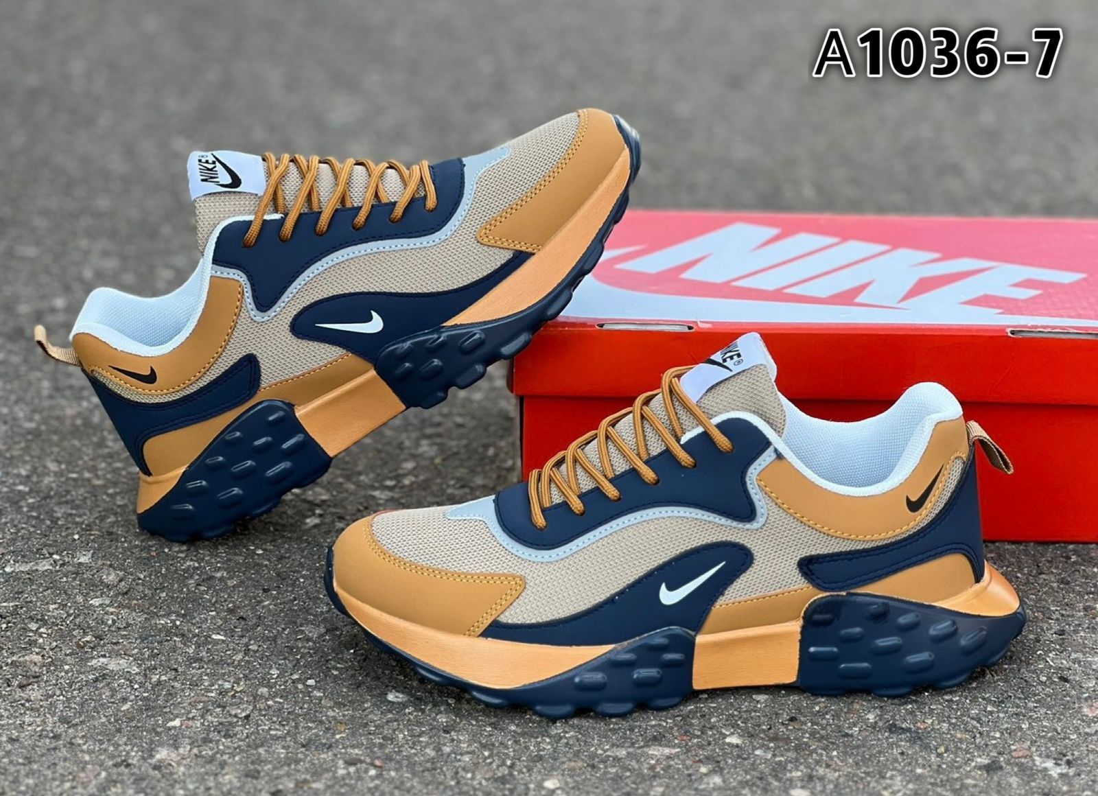 Мужские весенние кроссовки AIR SO-227-123 (6 пар в коробе, размер 41-46)