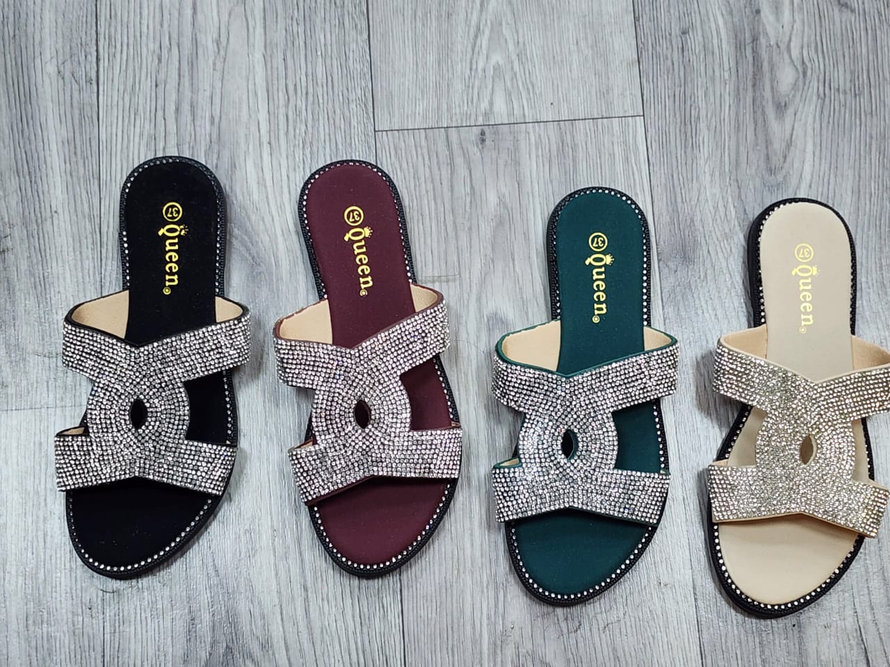 Женские весенние шлепанцы QUEEN SO-246-26 (10 пар в коробе, размер 36-41)