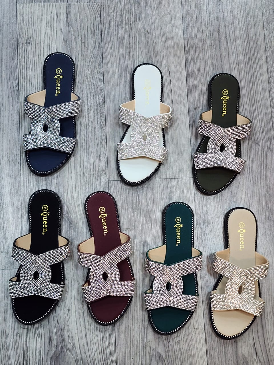 Женские весенние шлепанцы QUEEN SO-246-24 (10 пар в коробе, размер 36-41)